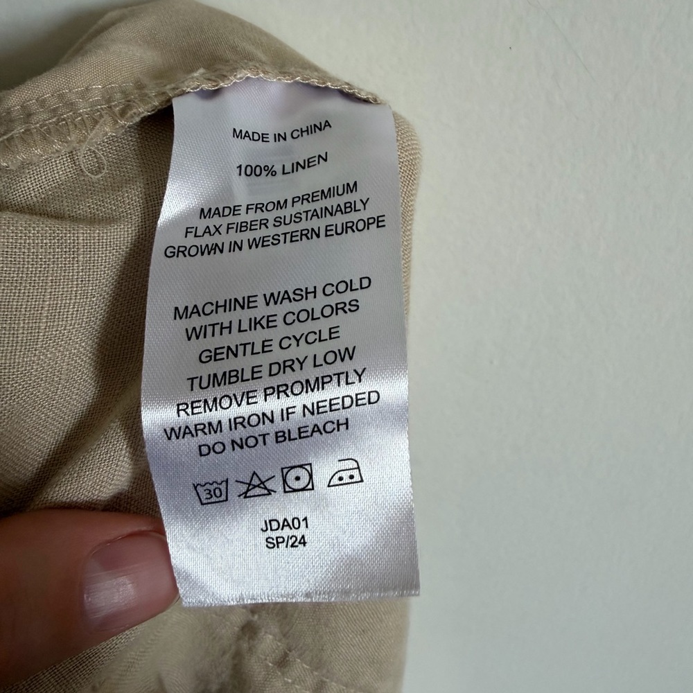 Quince Driftwood Ivory 100% European Linen Pants size XL EUC - Picture 4 of 5